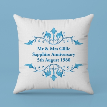 Personalised Sapphire Anniversary Cushion