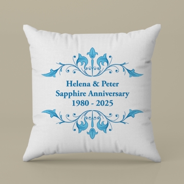 Personalised Sapphire Anniversary Cushion