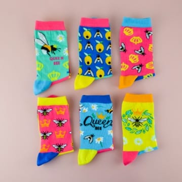 Queen Bee Socks Pack of Six