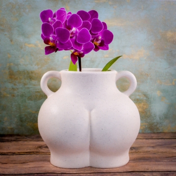 Cream Speckle Love Handles Bum Plant Pot