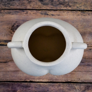 Cream Speckle Love Handles Bum Plant Pot