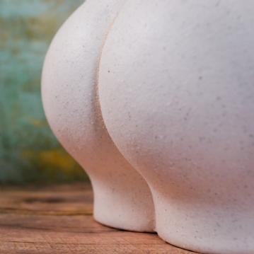 Cream Speckle Love Handles Bum Plant Pot