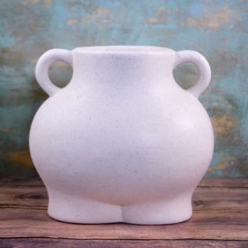 Cream Speckle Love Handles Bum Plant Pot