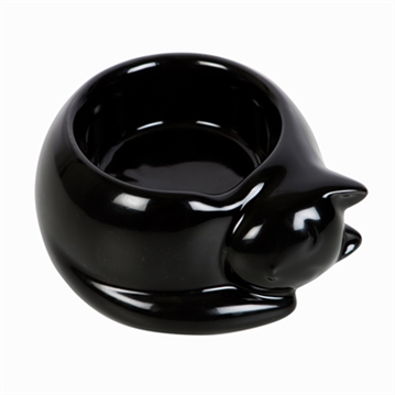 Black Cat Ceramic Tealight Candle Holder