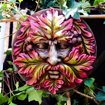 Green Man Garden Face Plaques