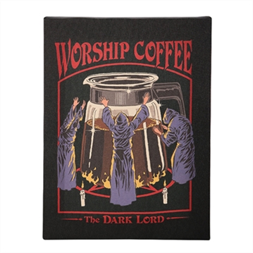 Worship Coffee Canvas Plaque by Steven Rhodes
