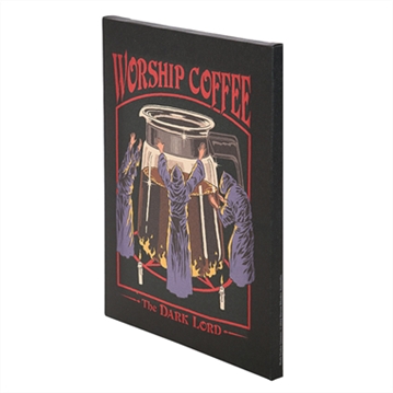 Worship Coffee Canvas Plaque by Steven Rhodes