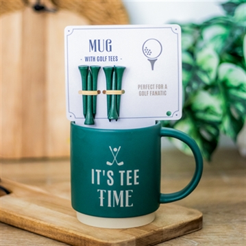 It's Tee Time Mug with Golf Tees
