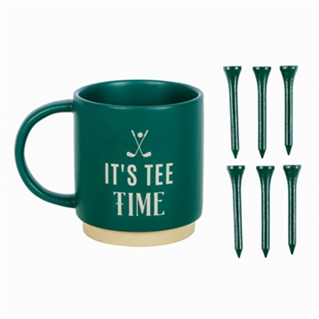 It's Tee Time Mug with Golf Tees