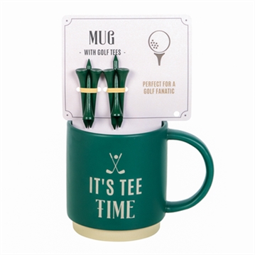 It's Tee Time Mug with Golf Tees
