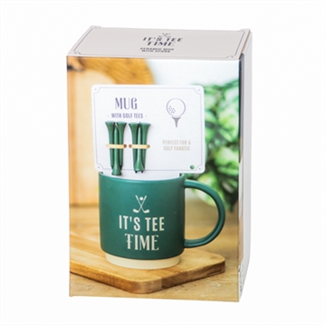 It's Tee Time Mug with Golf Tees