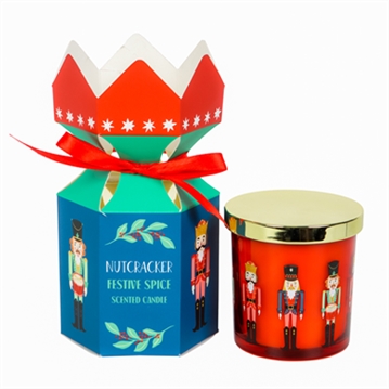 Nutcracker Festive Spice Scented Glass Candle