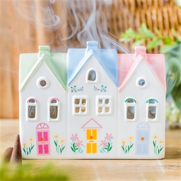 Pastel House Incense Cone Burner & Tealight Holder