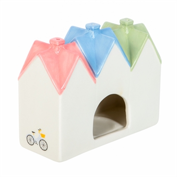 Pastel House Incense Cone Burner & Tealight Holder