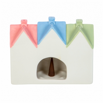Pastel House Incense Cone Burner & Tealight Holder