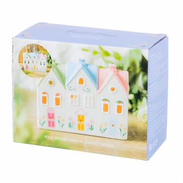 Pastel House Incense Cone Burner & Tealight Holder
