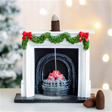 Christmas Fireplace Backflow Incense Burner