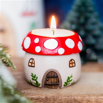 Mushroom House Tealight Holder