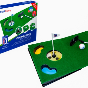 PGA Tour 6ft Home & Office Putting Mat with Collapsible Putter