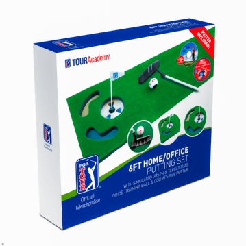 PGA Tour 6ft Home & Office Putting Mat with Collapsible Putter