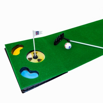 PGA Tour 6ft Home & Office Putting Mat with Collapsible Putter