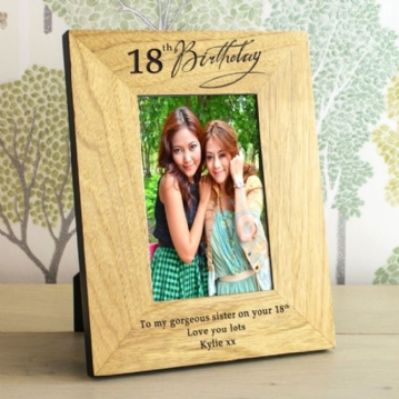 18th Birthday Wooden Personalised Photo Frame