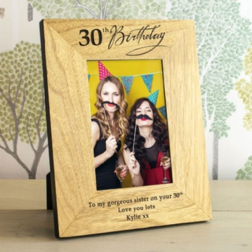 30th Birthday Wooden Personalised Photo Frame