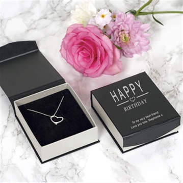 Personalised Happy Birthday Heart Pendant and Chain