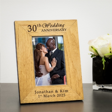 Personalised 30th Wedding Anniversary Wooden Photo Frame