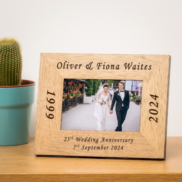 Personalised Wedding Anniversary Wooden Photo Frame
