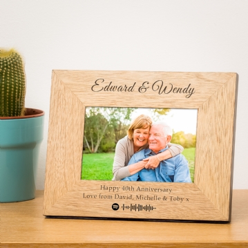 Personalised Our Song Wood Photo Frame