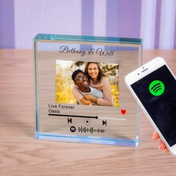 Personalised Our Song Photo Upload Glass Token