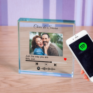 Personalised Our Song Photo Upload Glass Token
