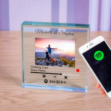 Personalised Our Song Photo Upload Glass Token