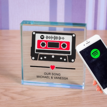 Personalised Our Song Retro Tape Glass Token