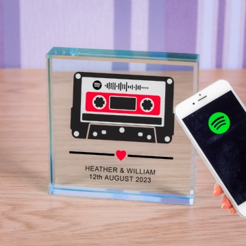 Personalised Our Song Retro Tape Glass Token