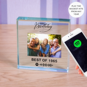 Personalised Happy Birthday Song or Playlist Photo Upload Glass Token