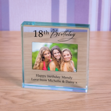 Personalised Happy 18th Birthday Photo Upload Glass Token