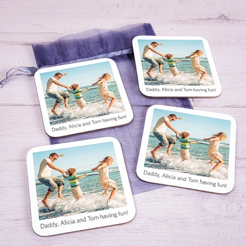Personalised Retro Photo Upload Set of 4 Coasters