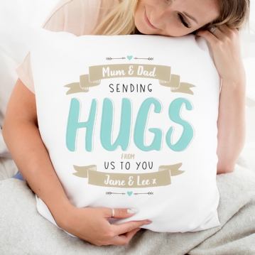 Personalised Sending Hugs Cushion