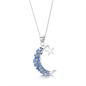 Forget Me Not Moon and Star Necklace