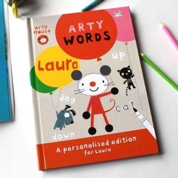 Personalised Arty Mouse Words Learning Book