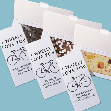 I Wheely Love You Personalised Chocolate Cards