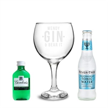 Personalised Gin and Bear It Gin Gift Set