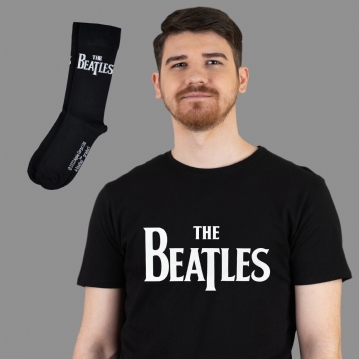 Beatles Logo T-Shirt & Socks Gift Set
