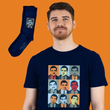 Mr Bean Nine Faces T-Shirt & Socks Gift Set
