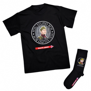 Dad's Army Stupid Boy T-Shirt & Socks Gift Set