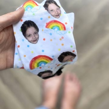 Personalised Rainbow Photo Socks