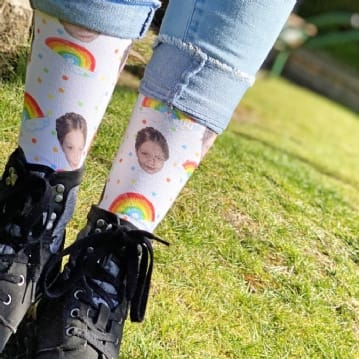 Personalised Rainbow Photo Socks