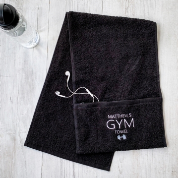 Personalised Gym Towel With Zip Pocket